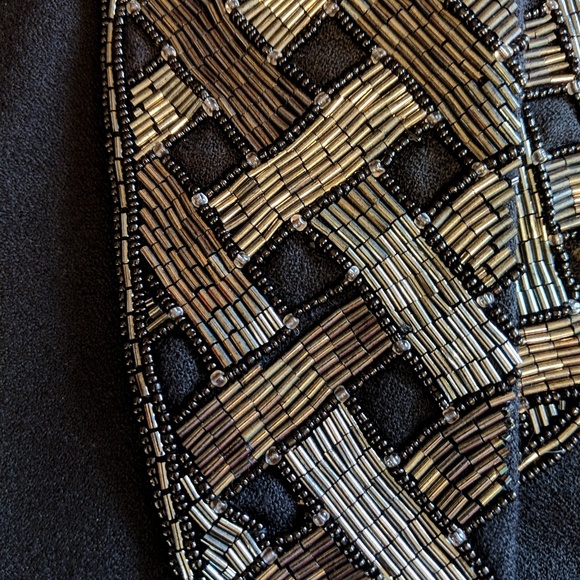 JOHN MEYER Vintage Black Beaded Collar Wool Double Breasted Blazer Size 10 - Picture 5 of 7